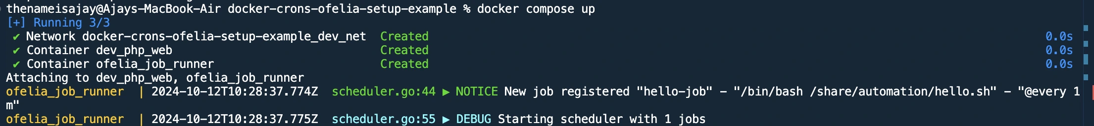 Docker Crons Ofelia Setup